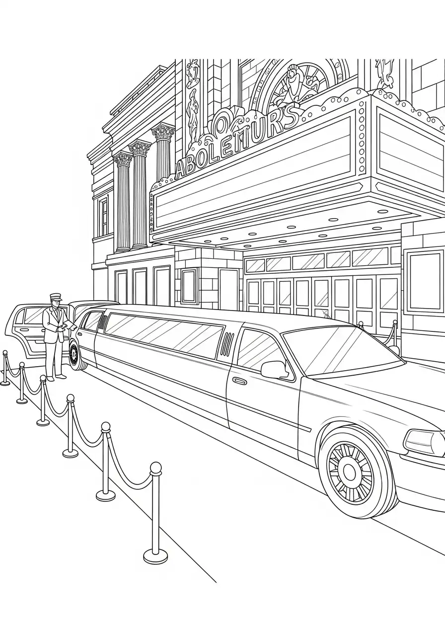 Limousine devant un grand théâtre