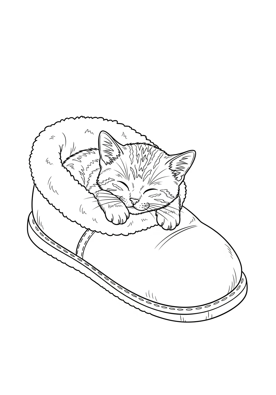 Chaton dans un chausson douillet