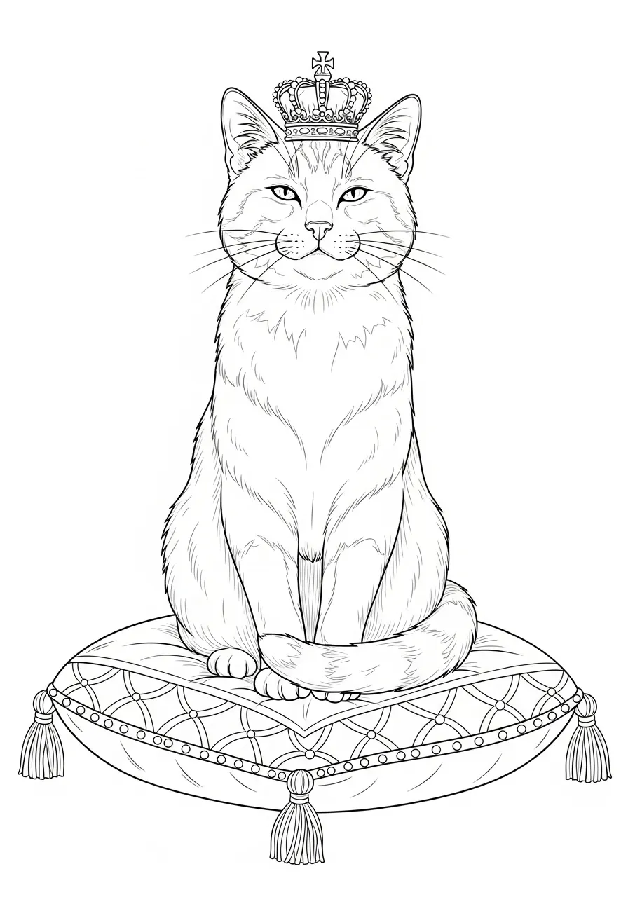 Coloriage chat royal