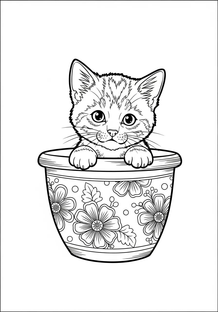 Coloriage Chat timide