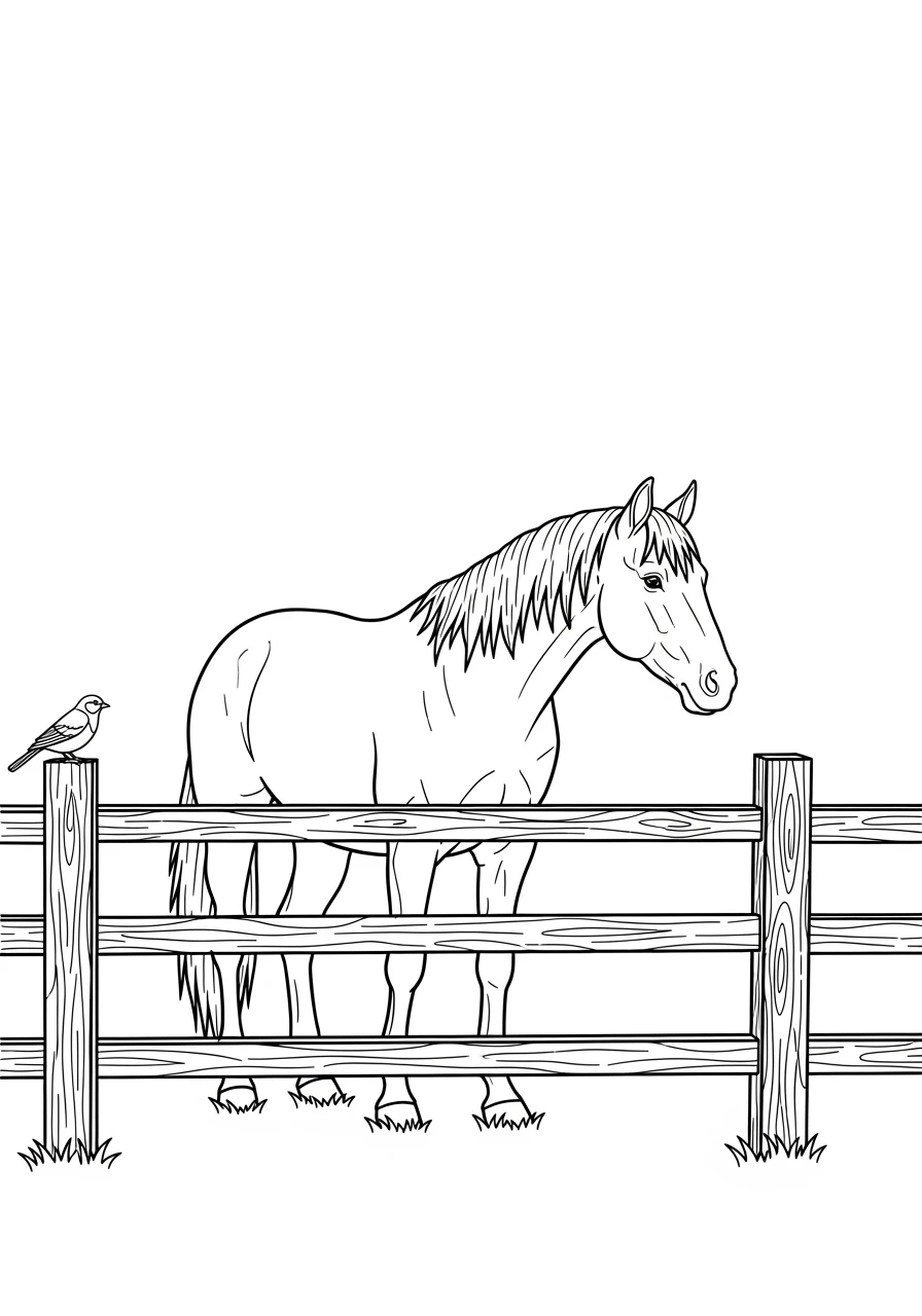Cheval près d'une clôture