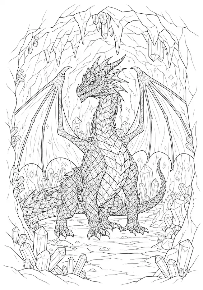 Coloriage dragon de cristal