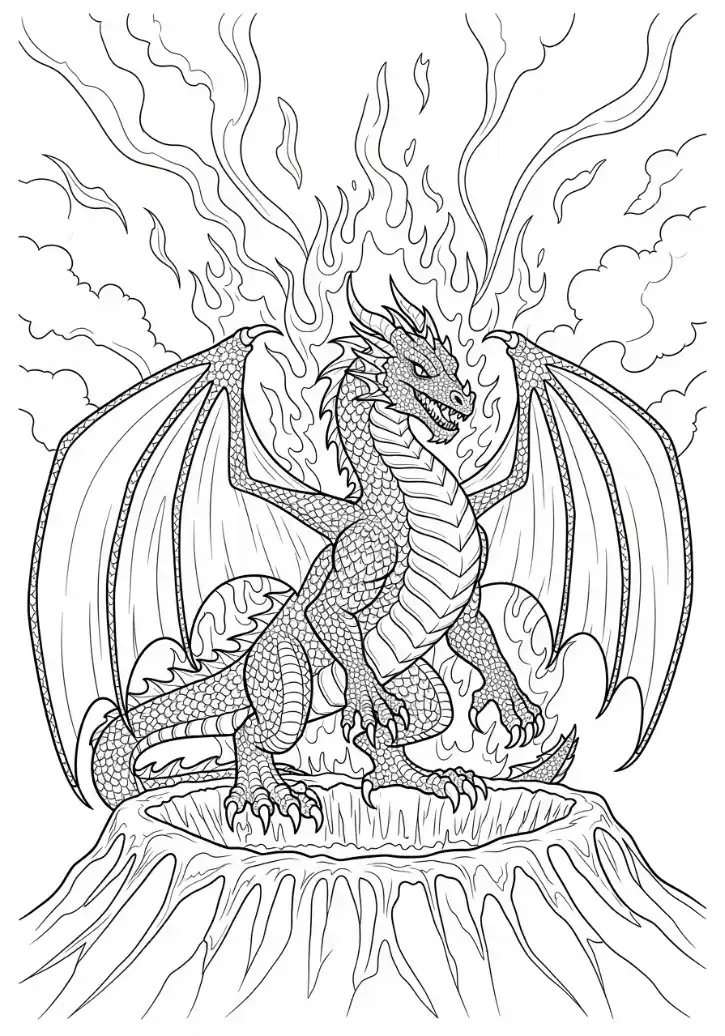 Coloriage Dragon de feu