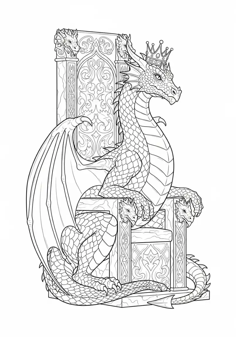 Dragon royal sur son trône