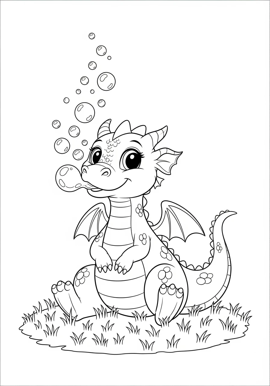 Dragon soufflant des bulles