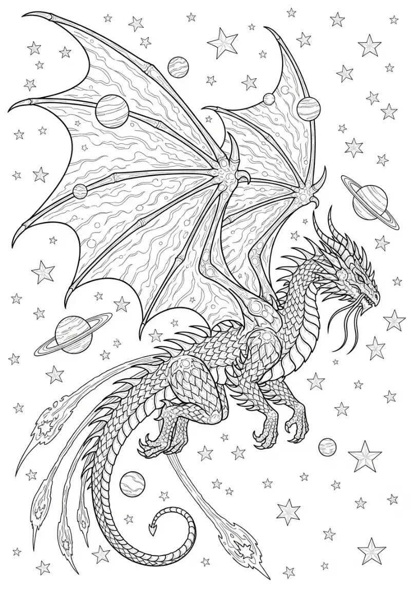 Dragon volant dans l'espace