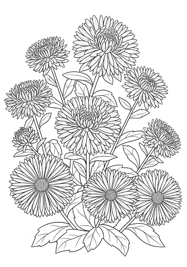 Bouquet d'asters étoilés
