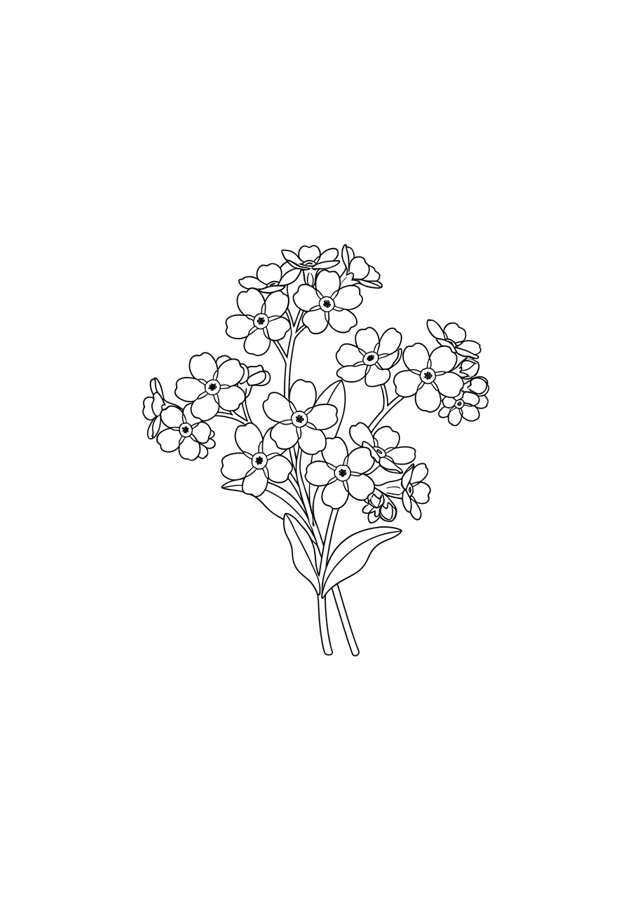 Bouquet de myosotis délicats
