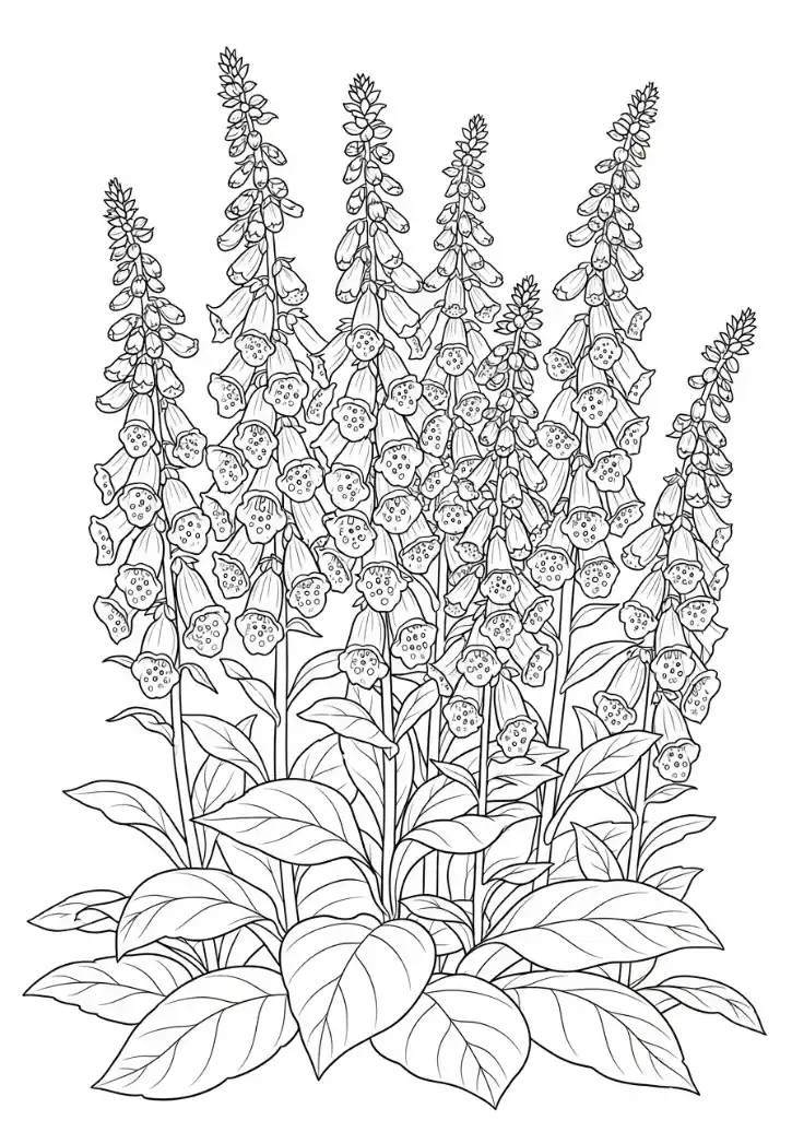 Digitales aux fleurs tachetées