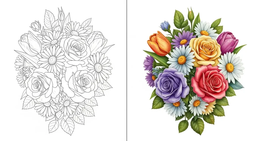 Coloriage Fleurs Coloriage