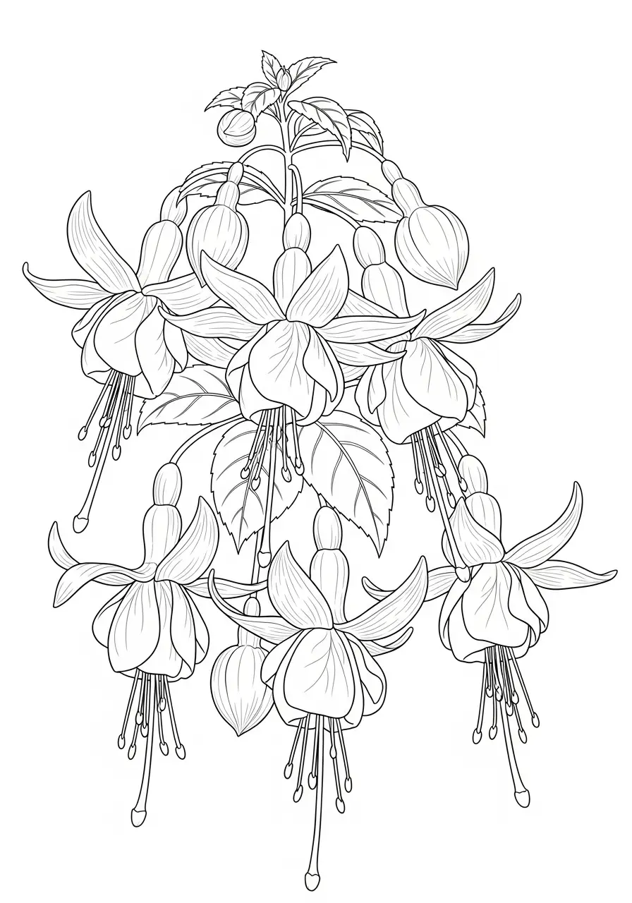 Fleurs de fuchsia élégantes