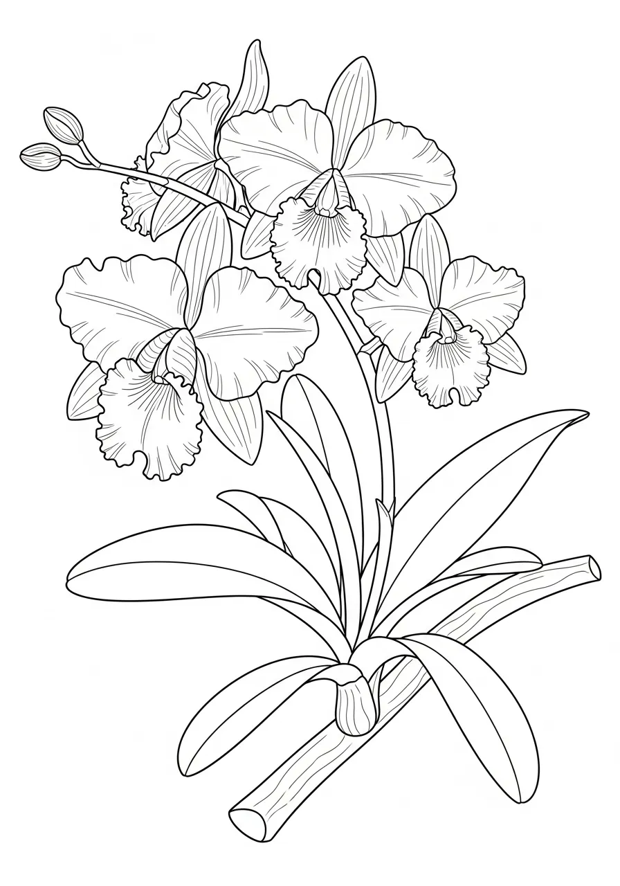 Orchidée tropicale sur branche