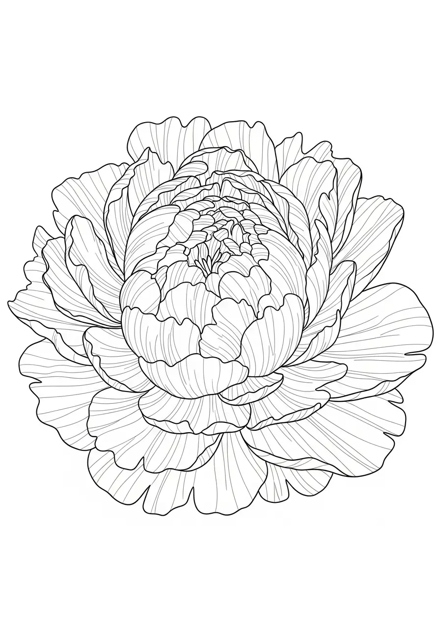 Pivoine aux pétales froissés