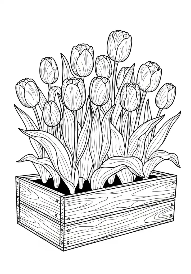 Tulipes dans une jardinière