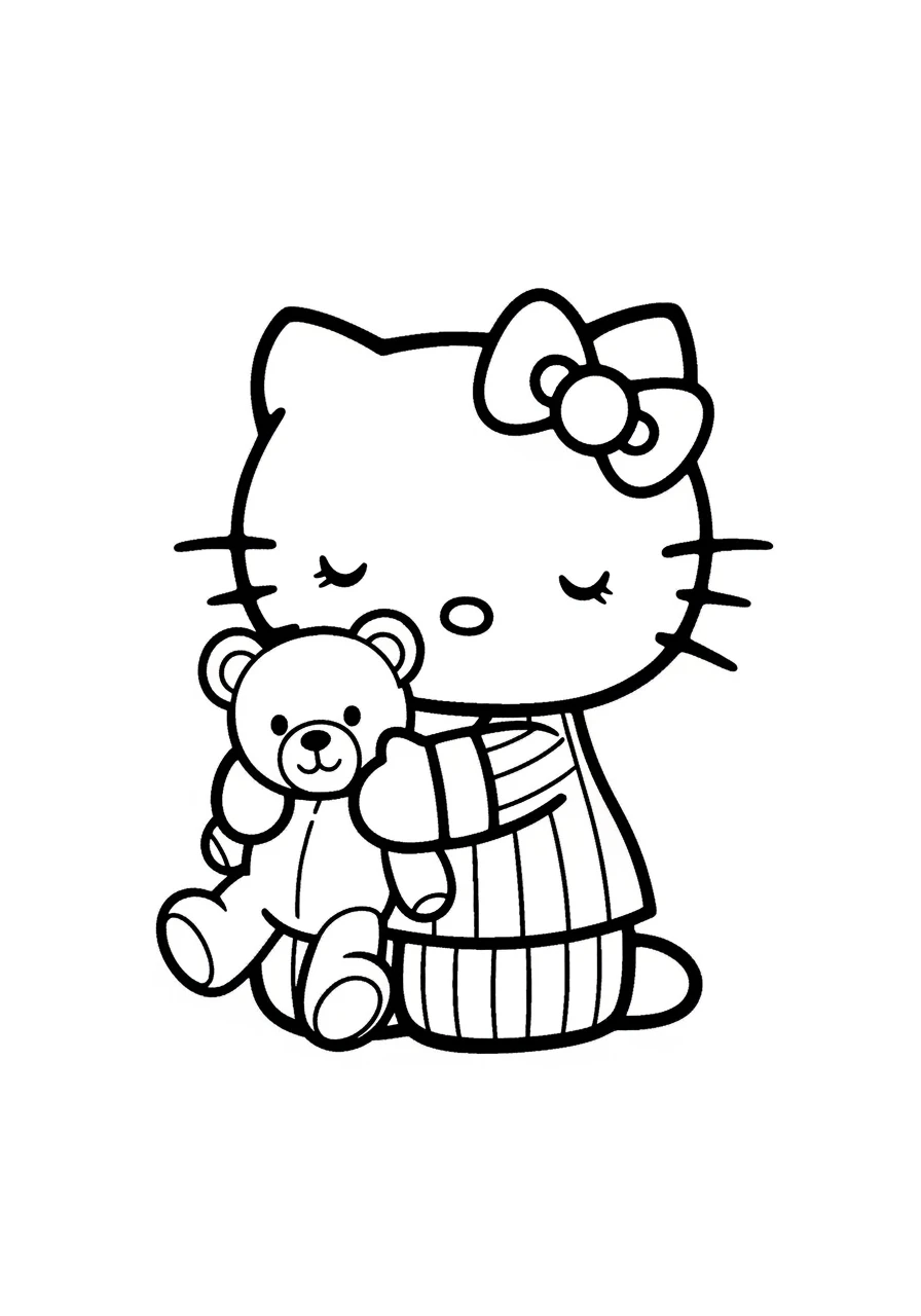 Hello Kitty en pyjama