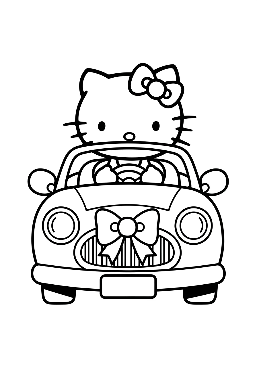 Hello Kitty en voiture