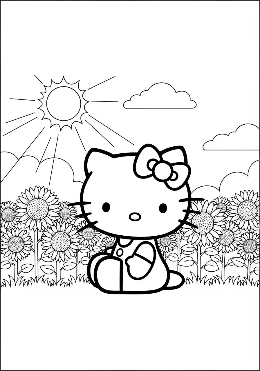 Hello Kitty et les tournesols