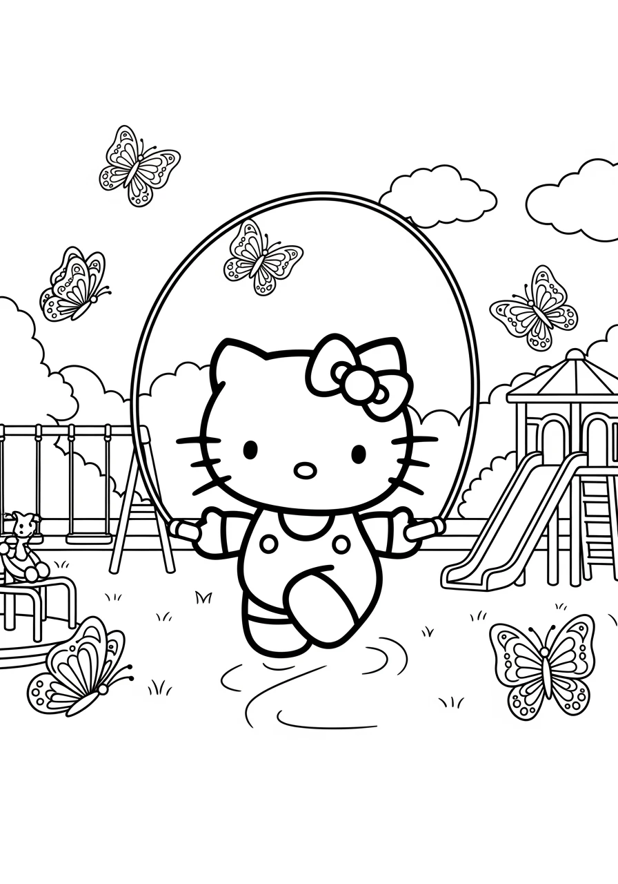 Hello Kitty saute à la corde