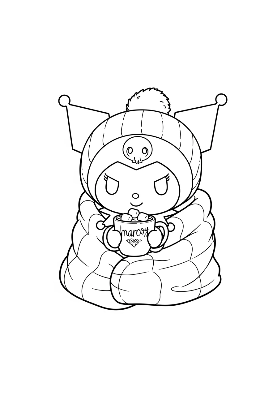 Kuromi et son chocolat chaud