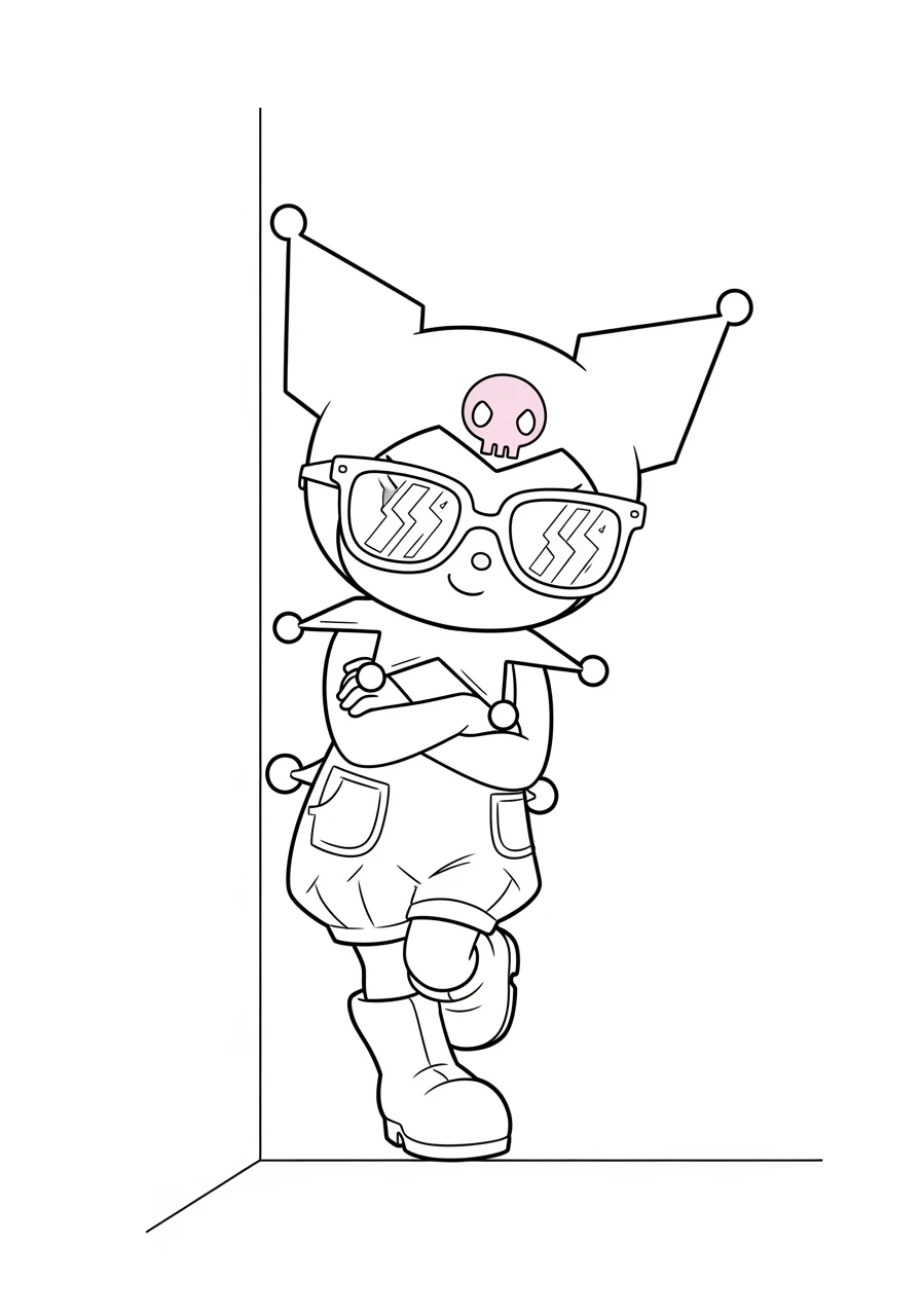Kuromi stylée avec lunettes