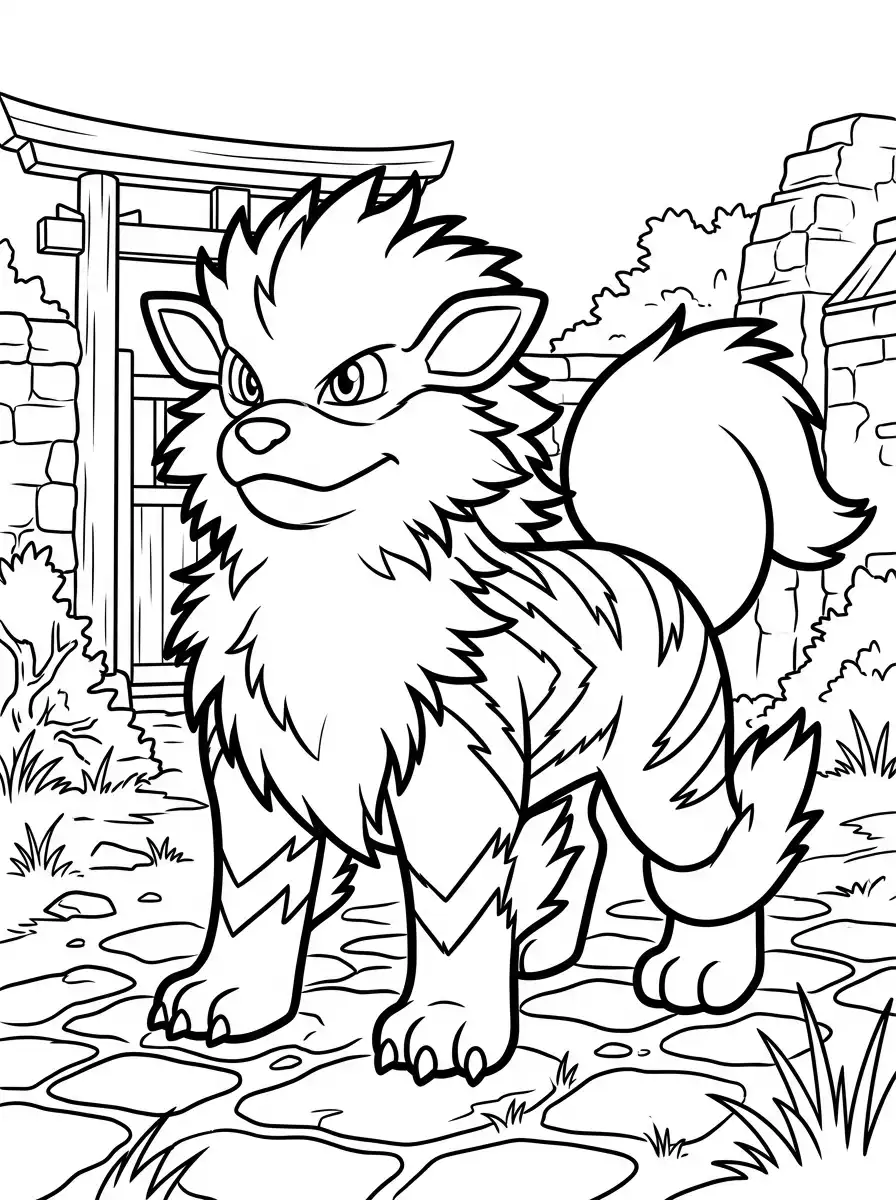 Arcanin devant un temple japonais