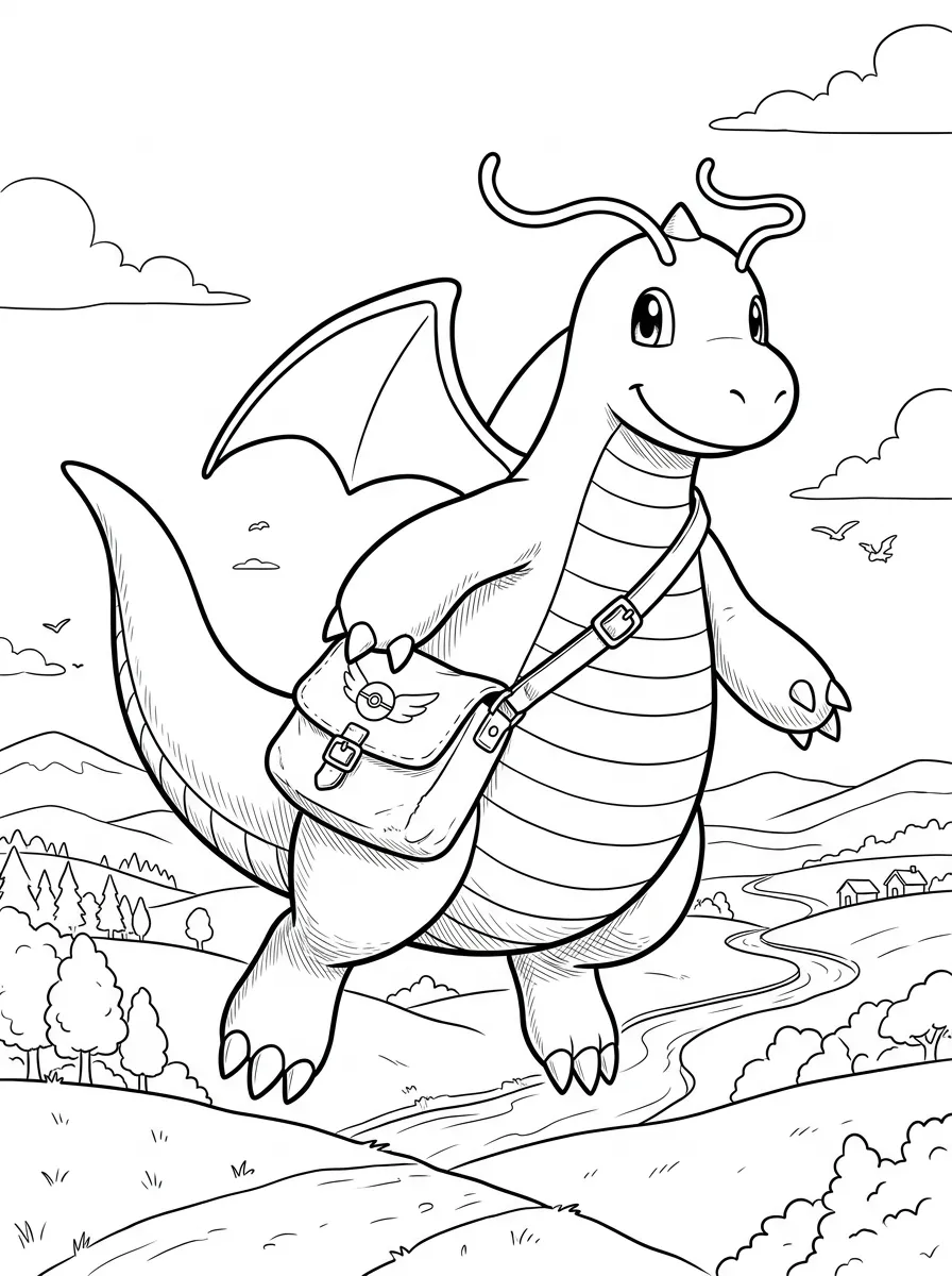 Coloriage Pokemon de Dracolosse messager
