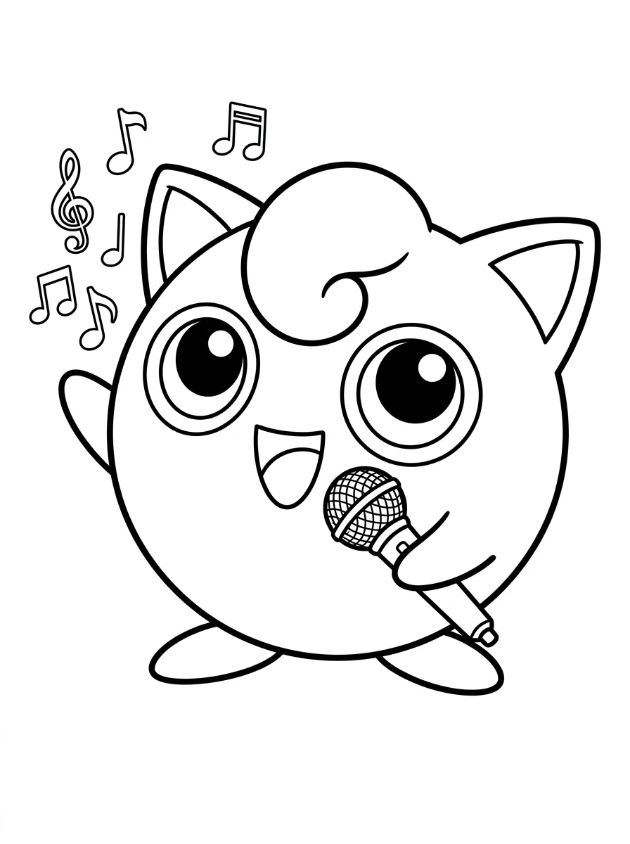 Rondoudou chante avec son micro