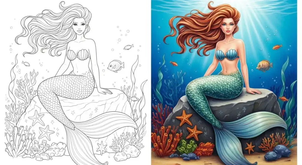 Coloriage Sirene Coloriage
