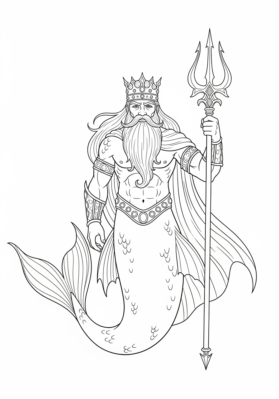 Le roi des sirènes majestueux