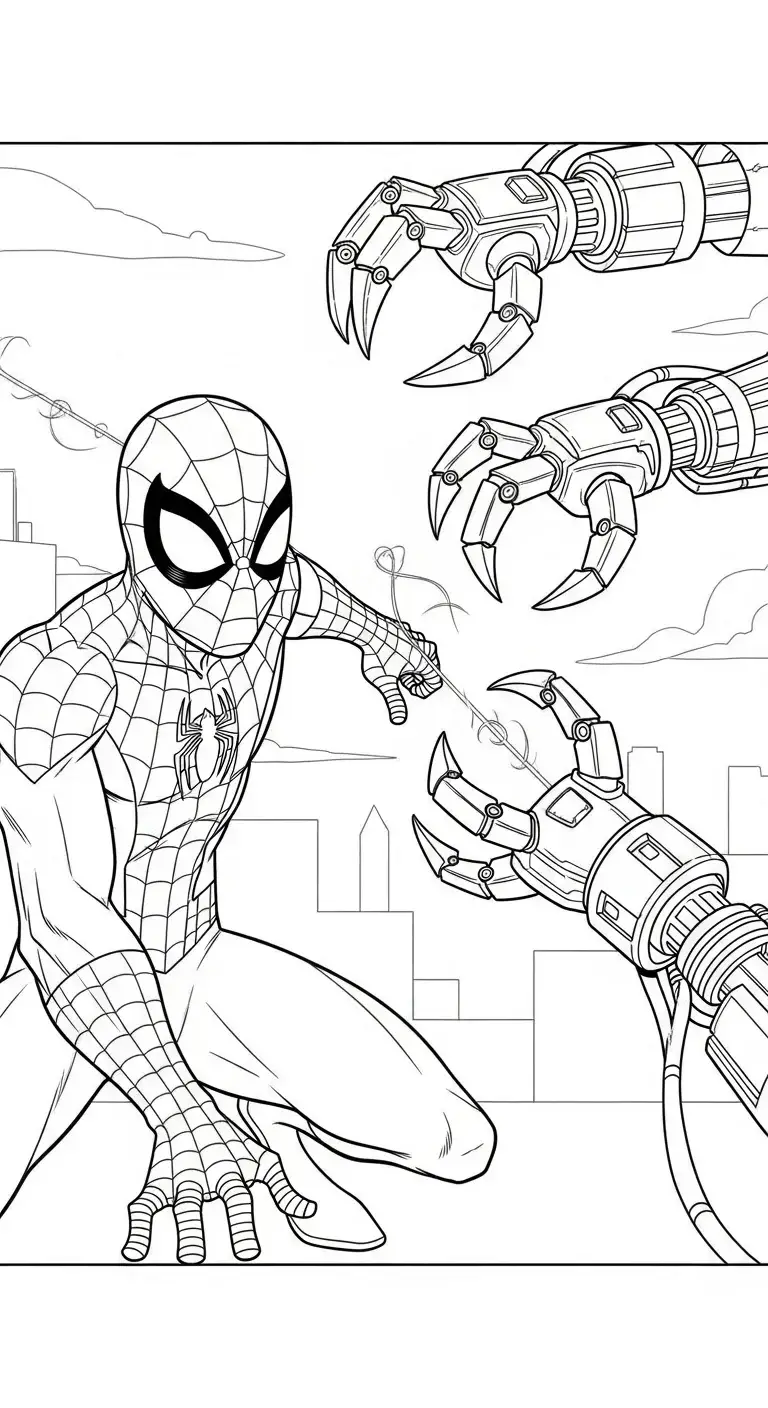 Spider-Man affronte des pinces mécaniques