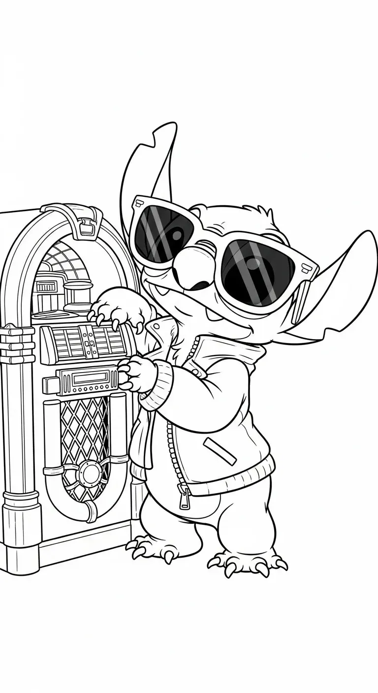 Stitch dégustant une glace