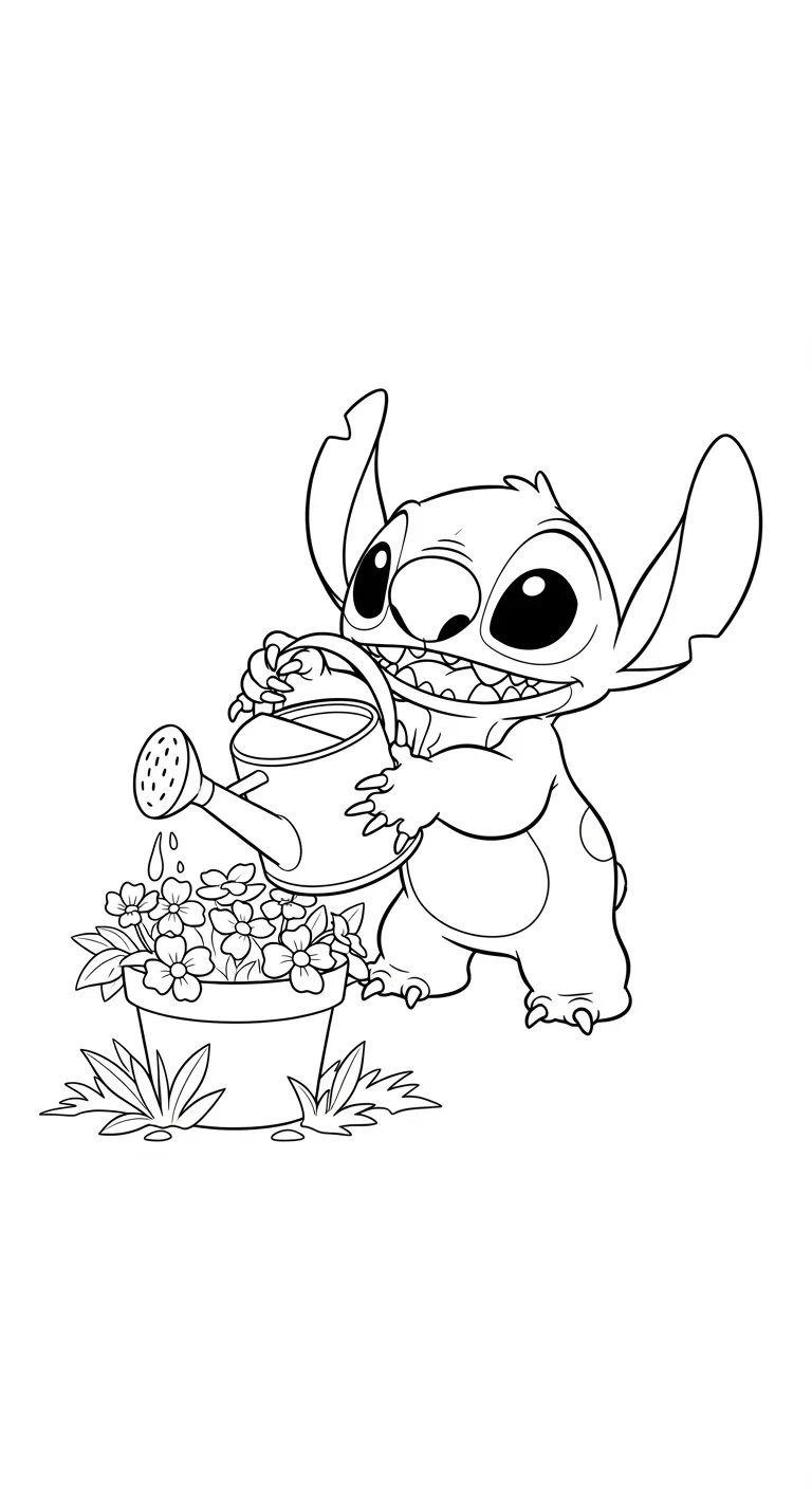 Stitch mangeant une glace