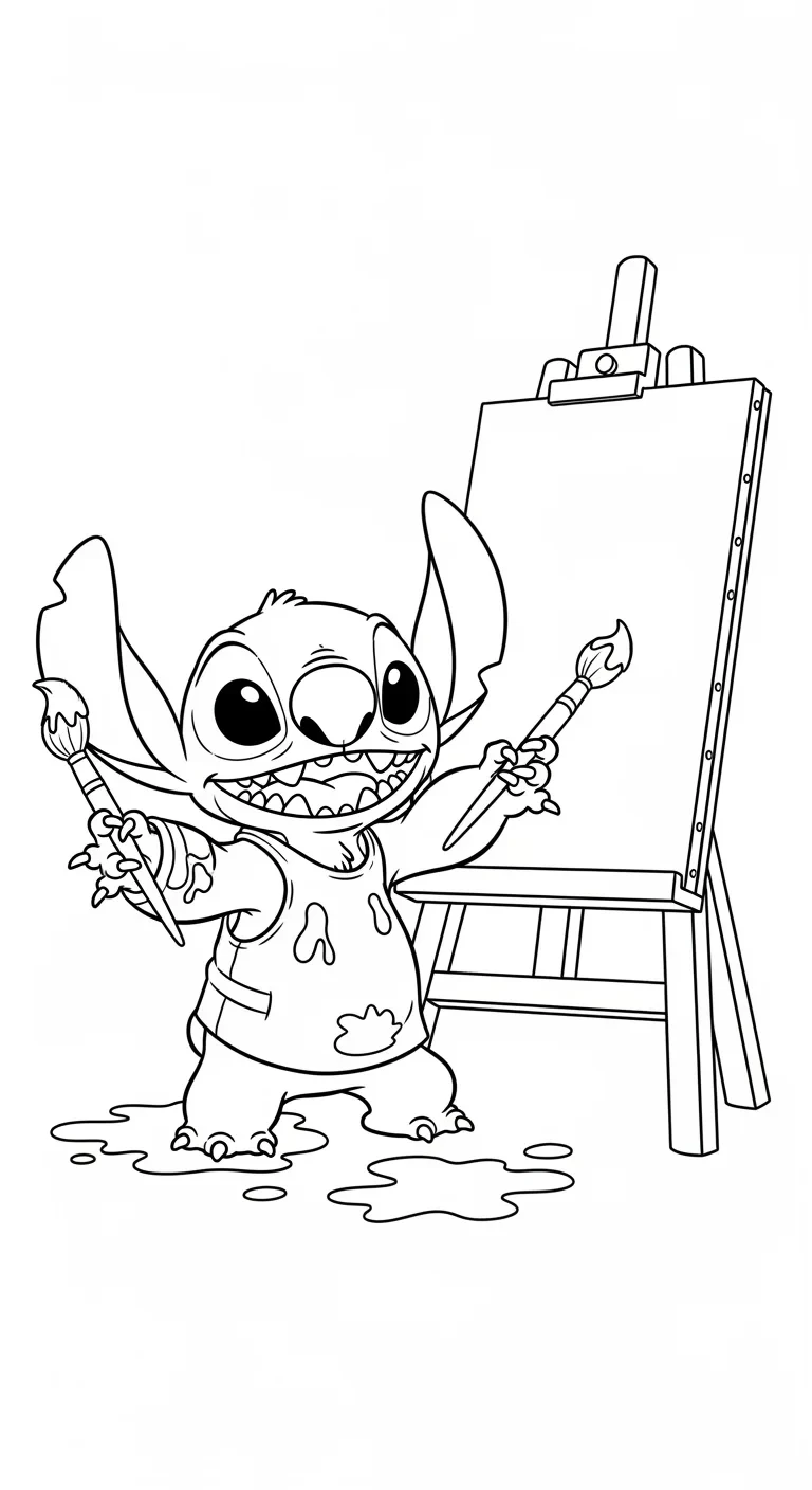 Stitch mangeant une glace