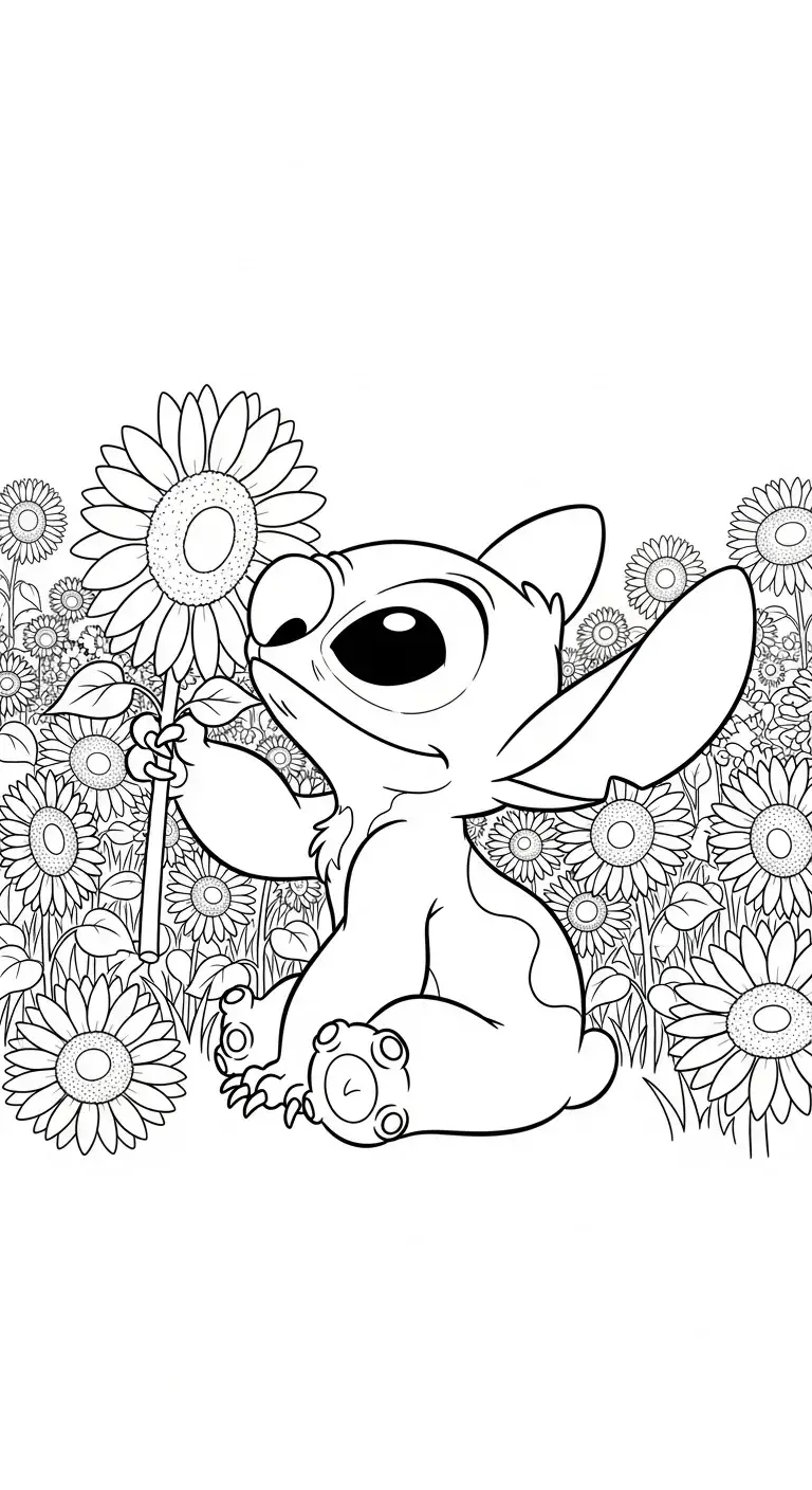 Stitch mangeant une glace