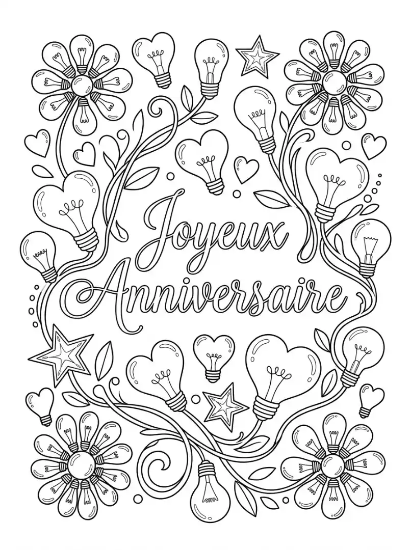Carte d'anniversaire fleurie