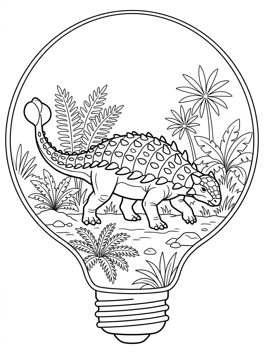 Coloriage dinosaure ankylosaure