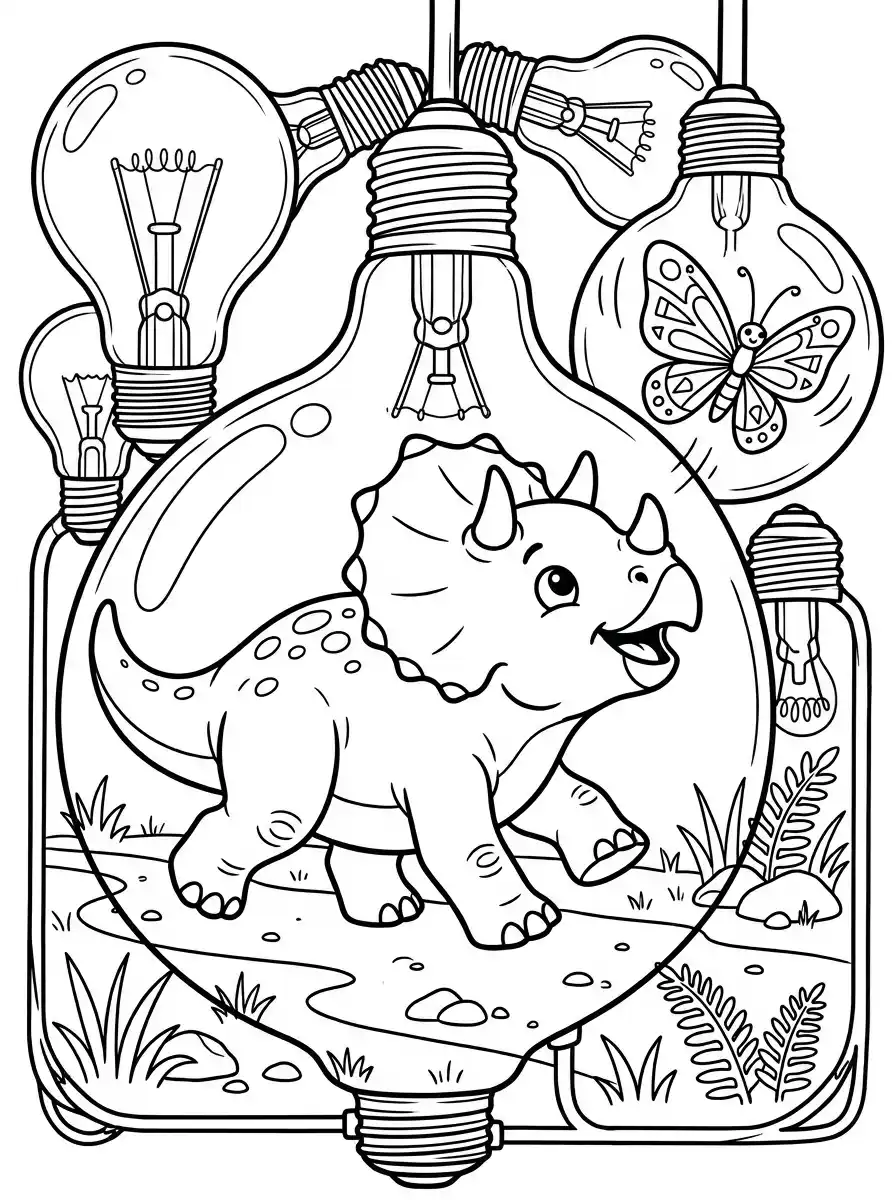 Coloriage dinosaure bébé Tricératops