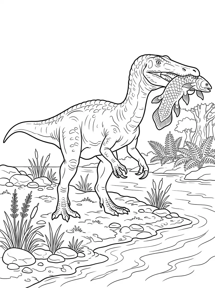 Coloriage dinosaure Baryonyx