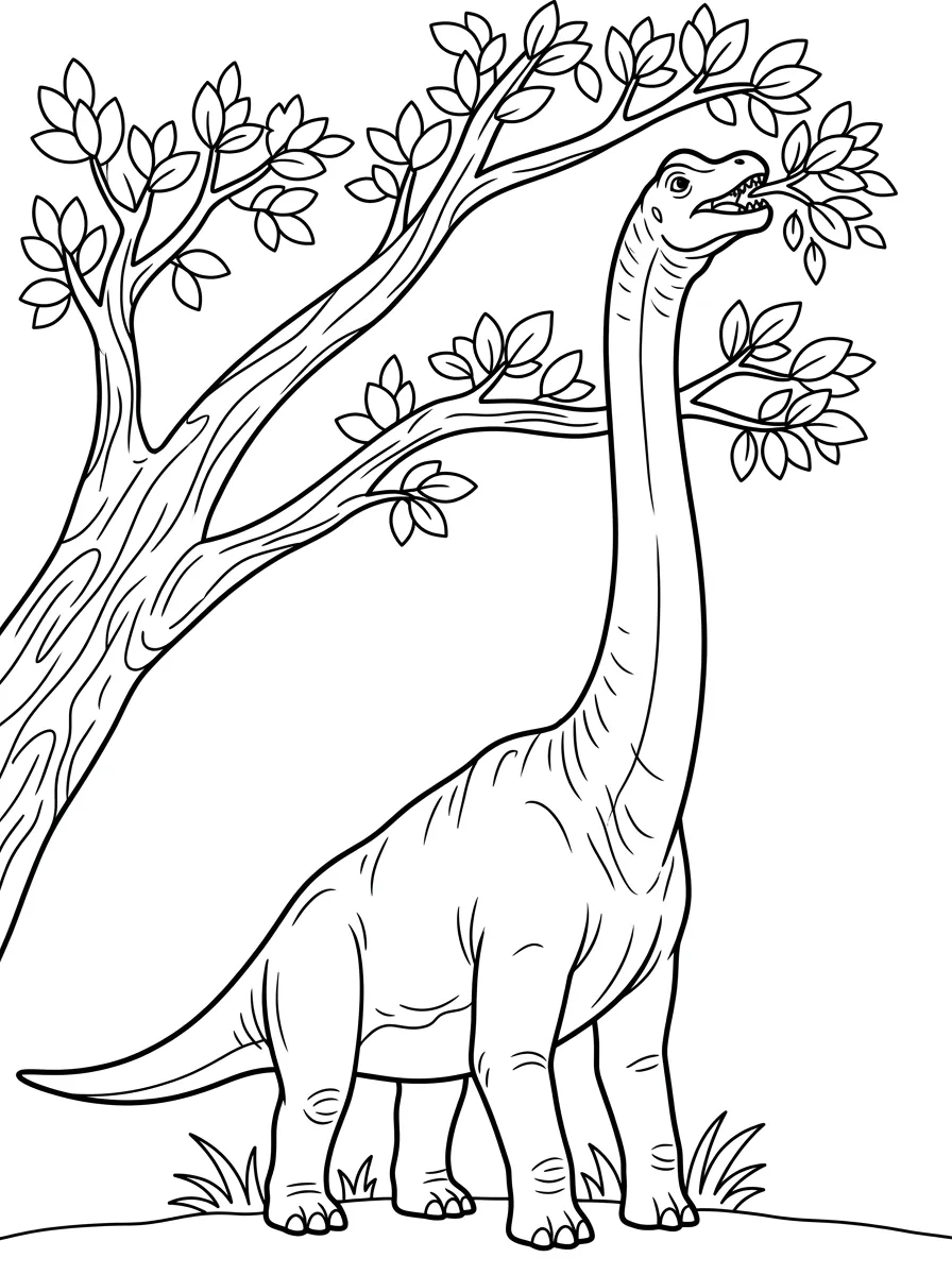Coloriage de dinosaure Brachiosaure