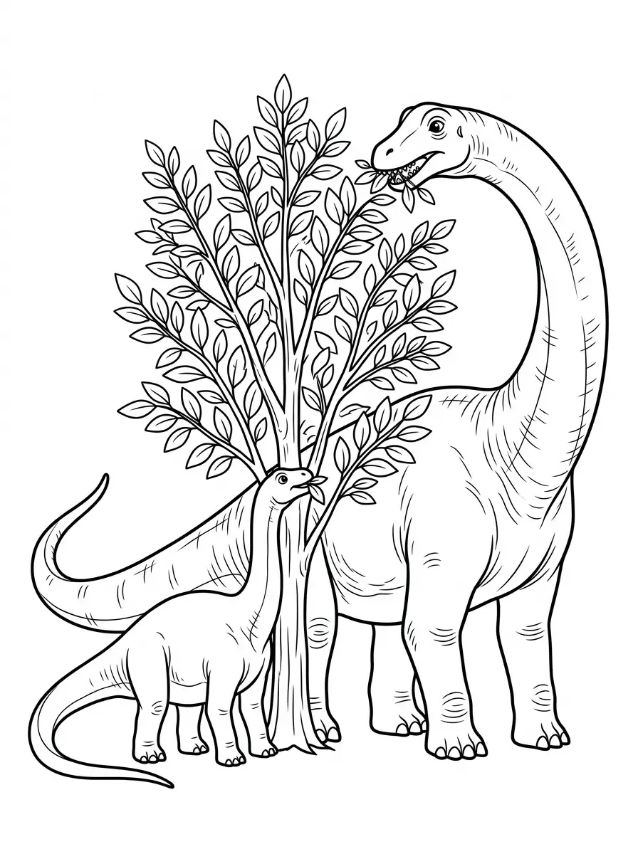 Coloriage dinosaure et son petit