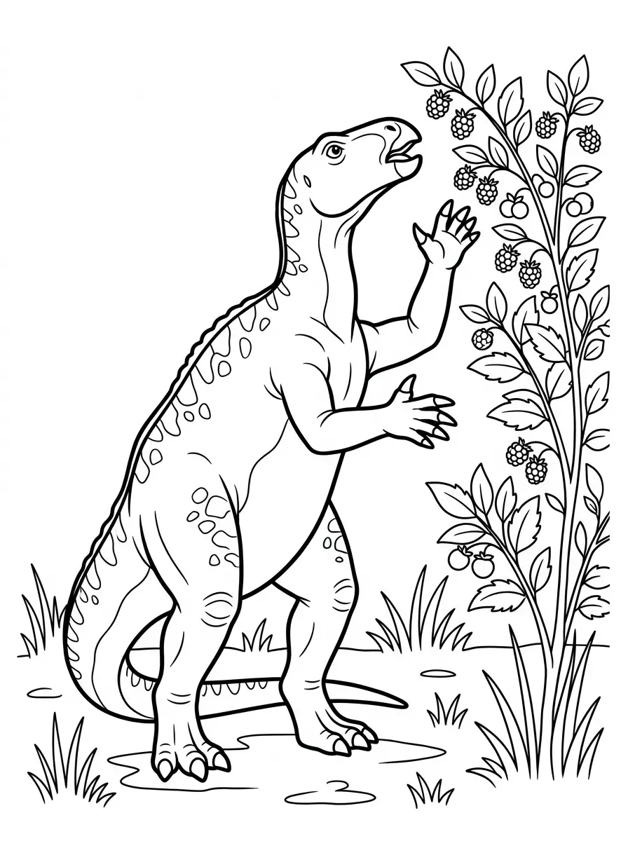 Coloriage dinosaure Iguanodon