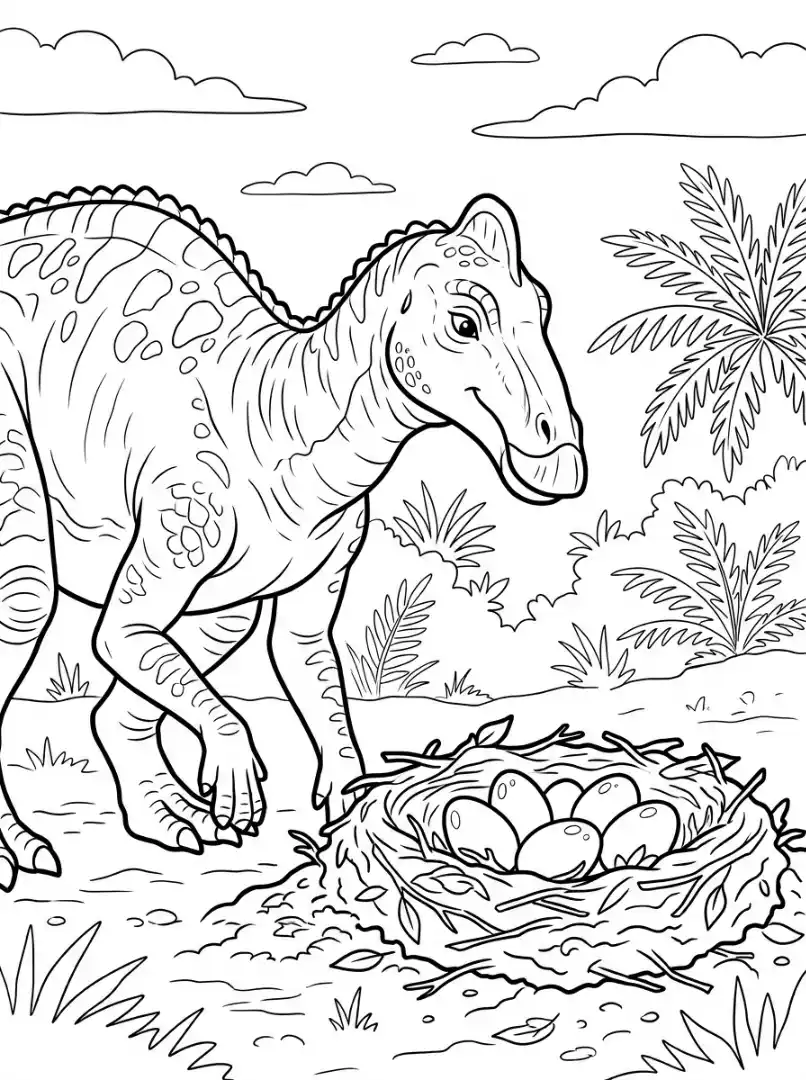 Coloriage dinosaure Maiasaura