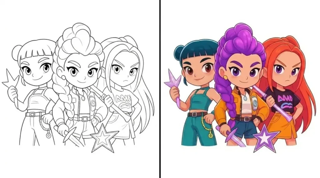 Coloriage Huntrix Coloriage