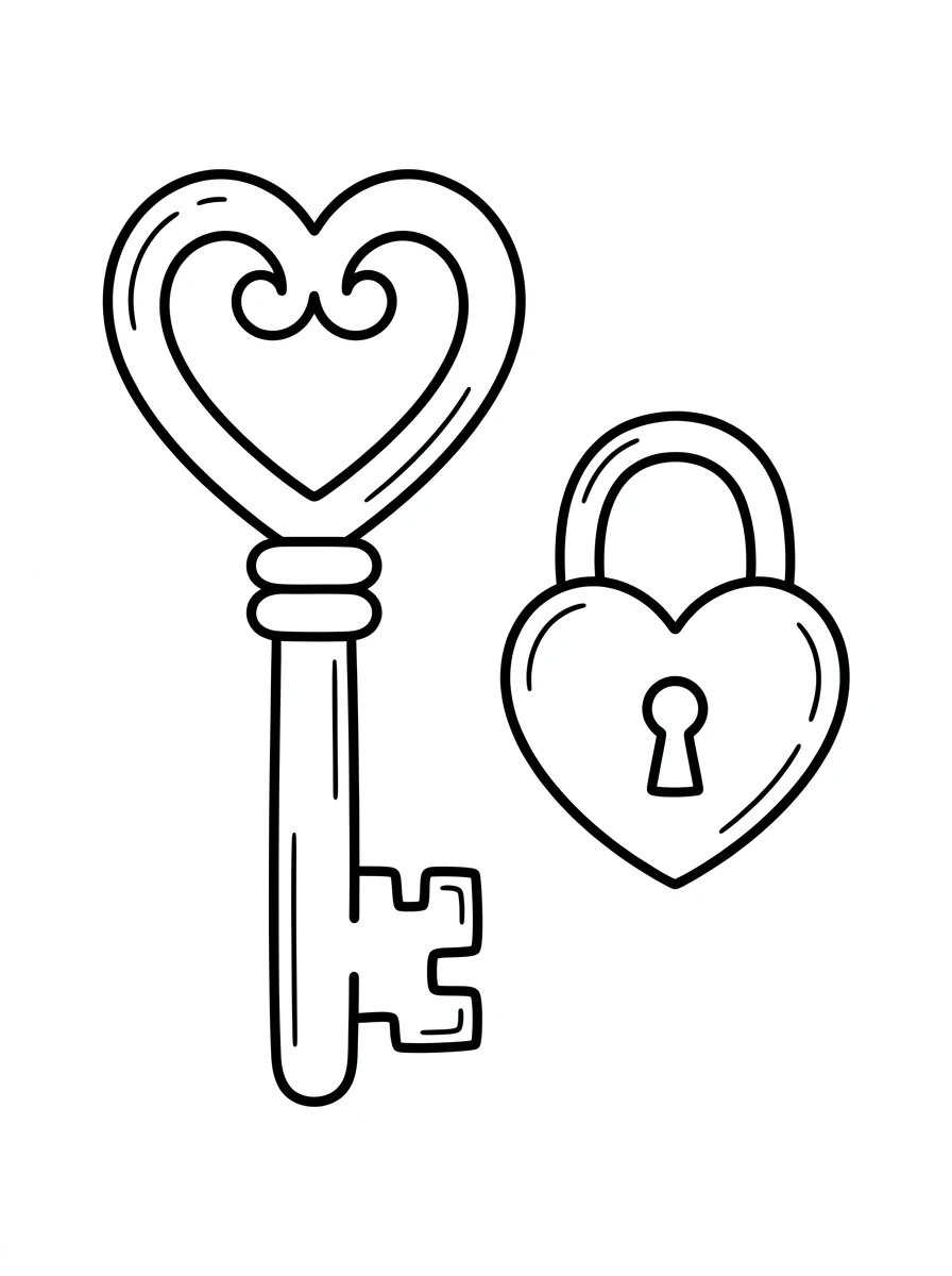 Clé et cadenas en cœur