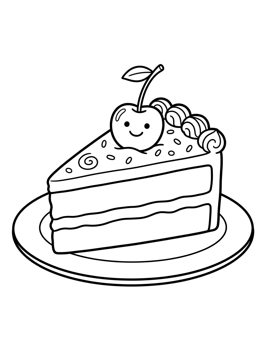 Part de gâteau avec cerise