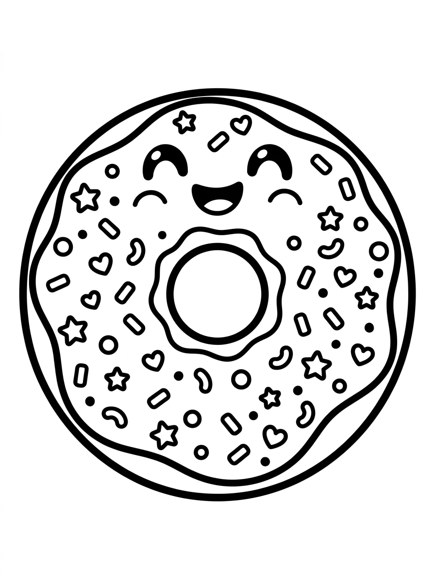 Un donut mignon et souriant