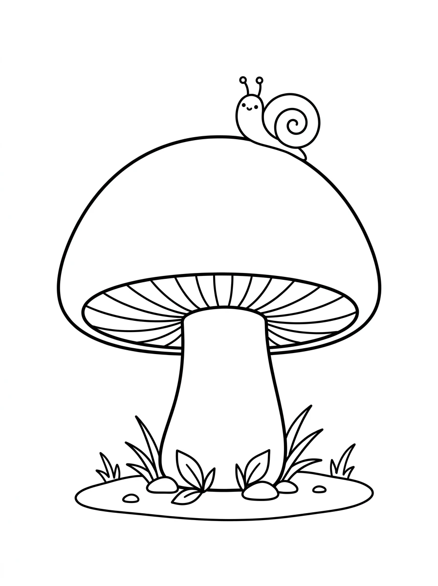 Un escargot sur un champignon