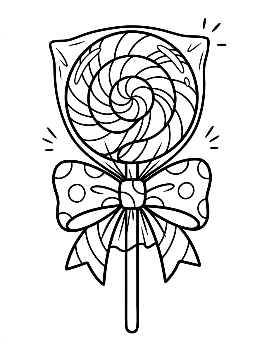 Une sucette spirale avec nœud