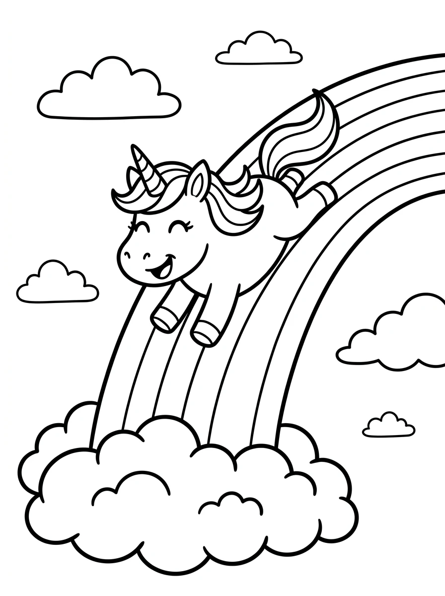 Licorne sur un arc-en-ciel