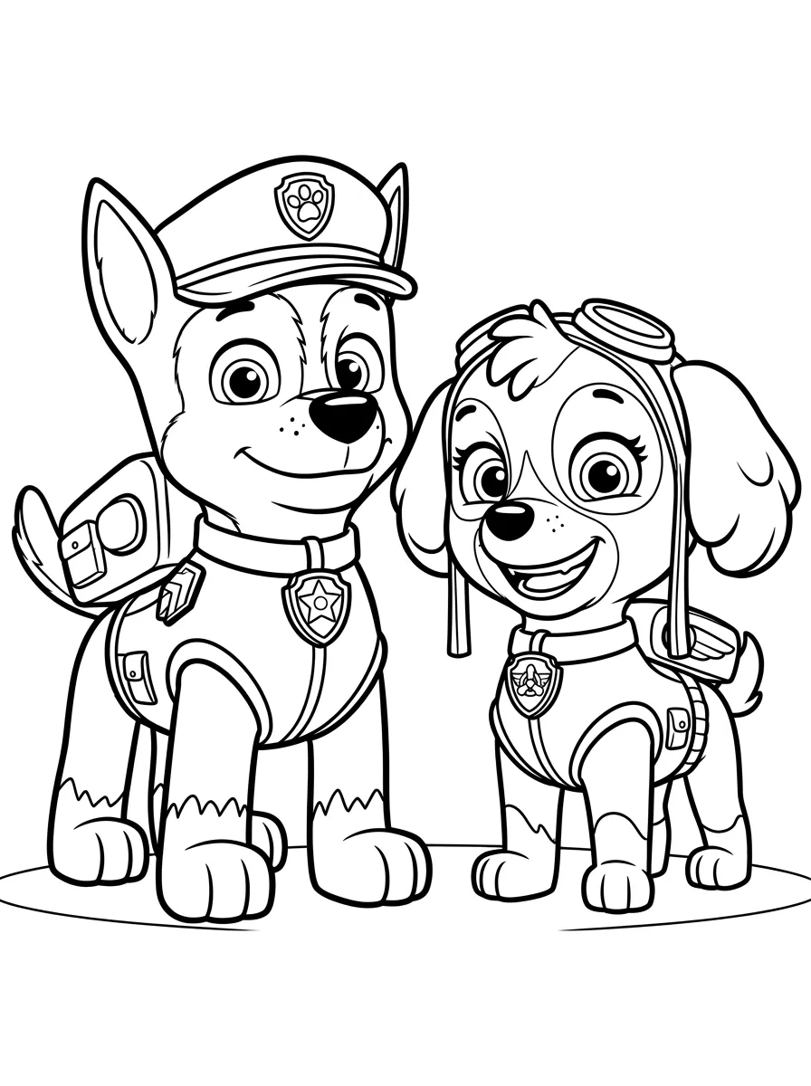 Chase et Skye souriants